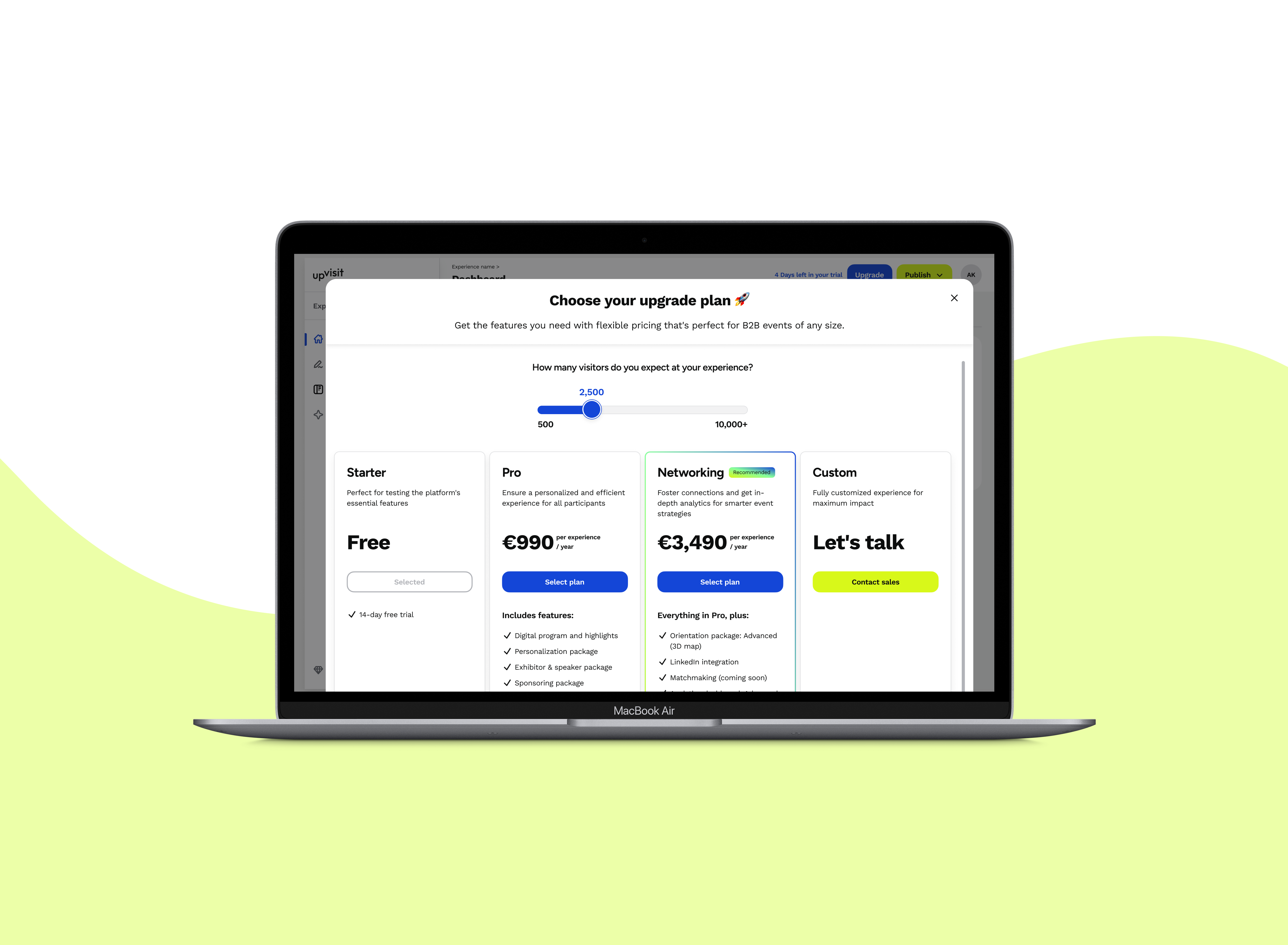 Pricing Pop-up